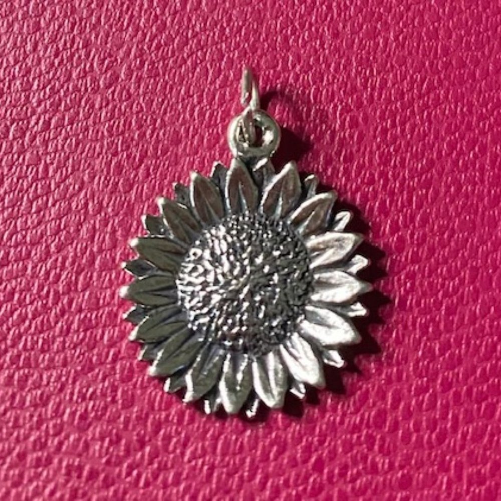 New! Sunflower Sterling Silver Charm